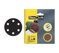 Flexovit FLV26397 Hook & loop Backed Sanding Discs 150mm - 8 Hole - Fine (6pk)
