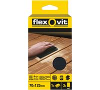 Flexovit Hook & Loop Sanding Block Kit 70x125mm -1 Block + 3 Sheets