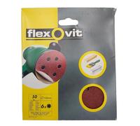 Flexovit 63642526394 Hook & Loop Sanding Discs 150mm Coarse 50g Pack of 6