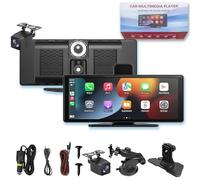 Flexscreen Pro Carplay 2025 Model, 10.26" HD Flex Screen Pro 4k Dash Cam, Wireless Portable Carplay & Android Auto Screen, 1080P Backup Camera, Voice Control,GPSs Navigation,Bluetooth,Aux/Fm (10.26")