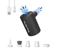 FLEXTAIL MAX Pump 2024,Portable Air Pump,Electric Pump,1600mAh Rechargeable Battery,5 Versatile Nozzles,Quick In/Deflate for Air Mattress, Vacuum Storage Bags,Swimming Ring(black)