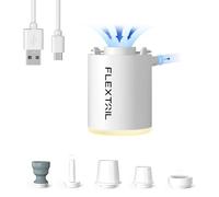 FLEXTAILGEAR 47g Mini Air Pump, 4kPa Electric Inflatable Pump with 3-Level LED Light, Wireless Vacuum Bag Pump, High Flow 180L/min, for Sleeping Pads, Air Bed Mattress, Swimming Rings, White