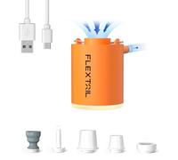FLEXTAILGEAR 47g Mini Air Pump, 4kPa Electric Inflatable Pump with 3-Level LED Light, Wireless Vacuum Bag Pump, High Flow 180L/min, for Sleeping Pads, Air Bed Mattress, Swimming Rings, Orange