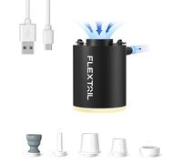 FLEXTAILGEAR 47g Mini Air Pump, 4kPa Electric Inflatable Pump with 3-Level LED Light, Wireless Vacuum Bag Pump, High Flow 180L/min, for Sleeping Pads, Air Bed Mattress, Swimming Rings, Black