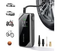 FLEXTAILGEAR Cordless Car Tyre Inflator Air Compressor, 150 PSI Portable Tyre Pump, 12V DC & USB-C, Auto Shut-Off, LED Light, Emergency Power Bank, 6000mAh Air Pump for Car, Motorcycle, Bike, Balls