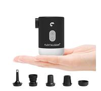 FLEXTAILGEAR MAX PUMP 2 PRO, Portable Electric Air Pump, 4.5kpa, 20-200lm LED Light, 4800mAH Rechargeable Battery，High Flow 300L/min, Fast In/Deflating, Air Mats, Swimming Rings, Vacuum Bags (black)