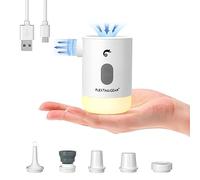 FLEXTAILGEAR MAX PUMP 2 PRO, Portable Electric Air Pump, 4.5kpa, 20-200lm LED Light, 4800mAH Rechargeable Battery，High Flow 300L/min, Fast In/Deflating, Air Mats, Swimming Rings, Vacuum Bags (white)