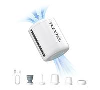 FLEXTAILGEAR Portable Air Pump, Electric Vacuum Bag Pump, 800mAh Battery, 4kPa, High Flow 180L/min, Fast In/Deflating for Sleeping Pads, Air Bed Mattress, Pool Floats, Vacuum Storage Bags, White