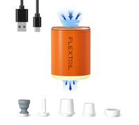 FLEXTAILGEAR Tiny Pump 2/ 2X Vacuum Bag Pump with 1300mAh Battery Mini Air Pump 0.2 lbs Type C Rechargeable to Inflate Deflate for Pool Floats Air Bed Air Mattress Vacuum storage bags