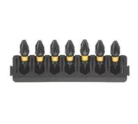 FLEXTORQ 6.35MM 25MM HEX Shank PZ2 Screwdriver BITS, Steel Blades, Suitable for Impact Drivers, 7 in Pack