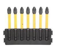 FLEXTORQ 6.35MM 57MM HEX Shank PZ2 Screwdriver BITS, Steel Blades, Suitable for Impact Drivers, 7 in Pack