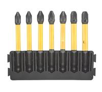 FLEXTORQ 6.35MM HEX Shank PZ Screwdriver BITS, Steel Blades, Suitable for Impact Drivers, 7 in Pack