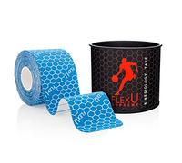 FLEXU Kinesiology Tape; Single Roll (Pre-Cut or Continuous); Advanced Strength and Flexibility Properties; Longer Lasting Therapeutic Recovery; Sports Tape (Blue Pre-cut)