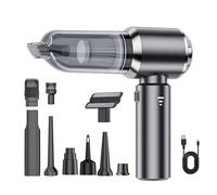 Flexup V-21 Blower & Vacuum, Three Speed Adjustment Functions, Portable & Rechargeable High Power Handheld Cordless Vacuum for Car, High Suction Power, Wireless, Brushless (Black)
