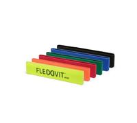 FLEXVIT Mini Band Set of 6 - Fitness Bands for Functional Fitness, Rehabilitation, Athletic Training - 3 Resistance Levels - 70% to 120% Tension - Set of 6 Complete
