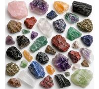 Flexxora Global Raw Crystal Kit - 24 Natural Healing Crystals Set | Ultimate Gemstone Collection with Amethyst Quartz Citrine | Meditation Chakra Crystal Kit