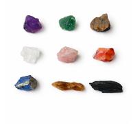 Flexxora Global Raw Crystal Kit - 9 Natural Healing Crystals Set | Gemstone Collection with Amethyst Rose Quartz Citrine | Meditation Chakra Crystal Starter Kit