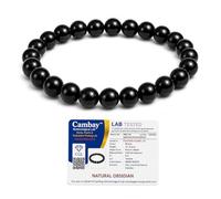 Flexxora Healing Crystal Chakra Bracelet for Women and Men, Dark Shield Obsidian Black Tourmaline Onyx Bracelet for Protection, Anxiety, Travel, Grounding, Strength & Spiritual Gift