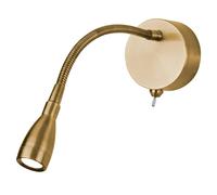 flexy led adjustable wall light in satin brass