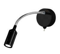 flexy matt black wall light in chrome