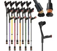 Flexyfoot Ltd Shock Absorbing Comfy Grip Adjustable Crutch - Choice of Colours Available - Improves Safety, Improves Comfort, Reduces Shocks & Jarring - Black - Right Handed