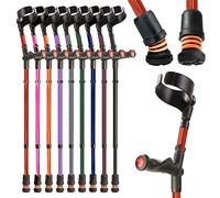 Flexyfoot Ltd Shock Absorbing Comfy Grip Double Adjustable Crutch - Range of Colours Available Here - Improves Safety, Improves Grip, Reduces Shocks & Jarring - Right Handed - Red