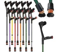 Flexyfoot Shock Absorbing Comfy Grip Adjustable Crutch - British Racing Green - Right Handed | Improves Safety, Improves Comfort, Reduces Shocks & Jarring