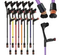 Flexyfoot Shock Absorbing Comfy Grip Adjustable Crutch - Lilac - Right Handed | Improves Safety, Improves Comfort, Reduces Shocks & Jarring
