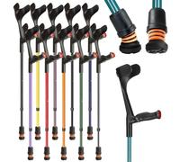Flexyfoot Shock Absorbing Comfy Grip Adjustable Crutch - Turquoise - Right Handed | Improves Safety, Improves Comfort, Reduces Shocks & Jarring