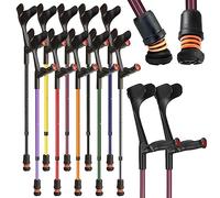 Flexyfoot Shock Absorbing Comfy Grip Adjustable Crutches - BlackBerry - Pair | Improve Safety, Improve Comfort, Reduce Shocks & Jarring