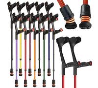 Flexyfoot Open Cuff Comfort Grip Fixed Crutch - Red (Pair)