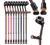 Flexyfoot Shock Absorbing Comfy Grip Double Adjustable Crutch - Single Right - BlackBerry - Improves Safety, Improves Grip, Reduces Shocks & Jarring