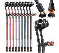 Flexyfoot Shock Absorbing Comfy Grip Double Adjustable Crutches - Improves Safety, Improves Grip, Reduces Shocks & Jarring - Pair - Black