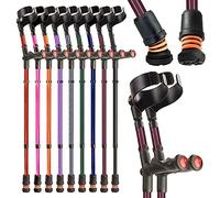 Flexyfoot Shock Absorbing Comfy Grip Double Adjustable Crutches - Pair - BlackBerry - Improves Safety, Improves Grip, Reduces Shocks & Jarring