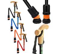 Flexyfoot Shock Absorbing Cork Handle Folding Walking Stick - Improved Comfort, Improved Grip, Improved Safety - Colour: Black