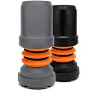 Flexyfoot Shock Absorbing Crutch Ferrules - All Sizes and Colours Available Here Grey - Improves Grip, Improves Safety, Improves Comfort - Grey - 16mm - Pack of 2
