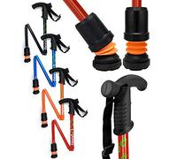 Flexyfoot Shock Absorbing Derby Handle Folding Walking Stick - Choice of Colours Available Here - Improved Comfort, Improved Grip, Improved Safety - Colour: Red
