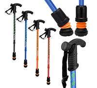 Flexyfoot Shock Absorbing Derby Handle Walking Stick - Choice of Colours Available Here - Improved Comfort, Improves Grip, Improves Safety - Colour: Blue