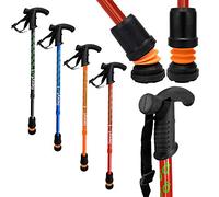 Flexyfoot Shock Absorbing Derby Handle Walking Stick - Choice of Colours Available Here - Improved Comfort, Improves Grip, Improves Safety - Colour: Red