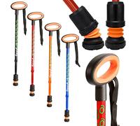 Flexyfoot Shock Absorbing Oval Handle Walking Stick - Choice of Colours Available Here - Improved Comfort, Improved Safety, Improved Grip - Colour: Red P99274