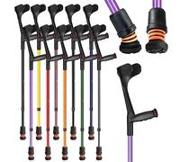 Flexyfoot Shock Absorbing Soft Grip Adjustable Crutch - Single - Lilac | Improve Safety, Improve Comfort, Improve Grip, Reduce Shocks & Jarring