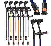 Flexyfoot Shock Absorbing Soft Grip Adjustable Crutches - Pair - Blue | Improve Safety, Improve Comfort, Improve Grip, Reduce Shocks & Jarring