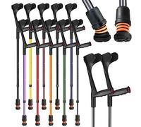 Flexyfoot Shock Absorbing Soft Grip Adjustable Crutches - Pair - Grey | Improve Safety, Improve Comfort, Improve Grip, Reduce Shocks & Jarring