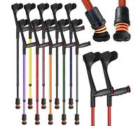 Flexyfoot Open Cuff Soft Grip Fixed Crutch - Red (Pair)