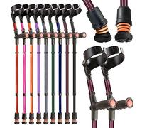 Flexyfoot Shock Absorbing Soft Grip Double Adjustable Crutches - Pair - BlackBerry - Improve Safety, Improve Grip, Reduce Shocks & Jarring