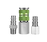 Flexzilla A53452FZ Pro High Flow Coupler and Plug Kits 3 Piece 1/4" NPT | Push to Connect System | Ideal for Spray Guns & Impact Tools | Maximum Efficiency