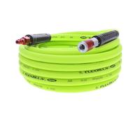 Flexzilla Air Hose with ColorConnex Industrial Type D Coupler and Plug, 3/8 in. x 35 ft., Heavy Duty, Lightweight, Hybrid, ZillaGreen - HFZ3835YW2-D