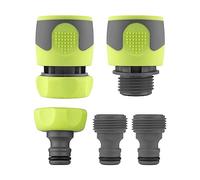 Flexzilla HFZGAK14 Garden Hose Quick-Connect Fittings, 5-Piece Coupler & Plug Kit, ZillaGreen, 3/4 inches
