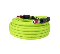 Flexzilla Pro Air Hose with ColorConnex Industrial Type D Coupler and Plug, 3/8 in. x 50 ft. - HFZP3850YW2-D