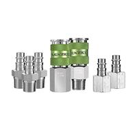 Flexzilla Pro High Flow Coupler & Plug Kit, 1/4" Body, 3/8" NPT, 7-Piece - A53657FZ